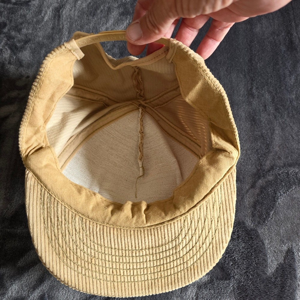 Vintage Bakers Union Local 19 Teamsters 507 Corduroy Trucker Hat Tan Made in USA - Picture 5 of 6